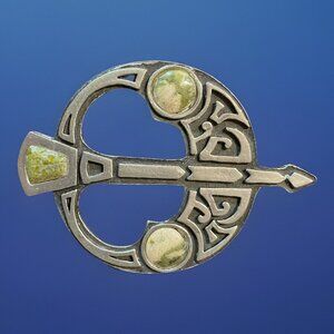 Vintage Signed PJC Silver-tone Black Arrow Brooch Pin